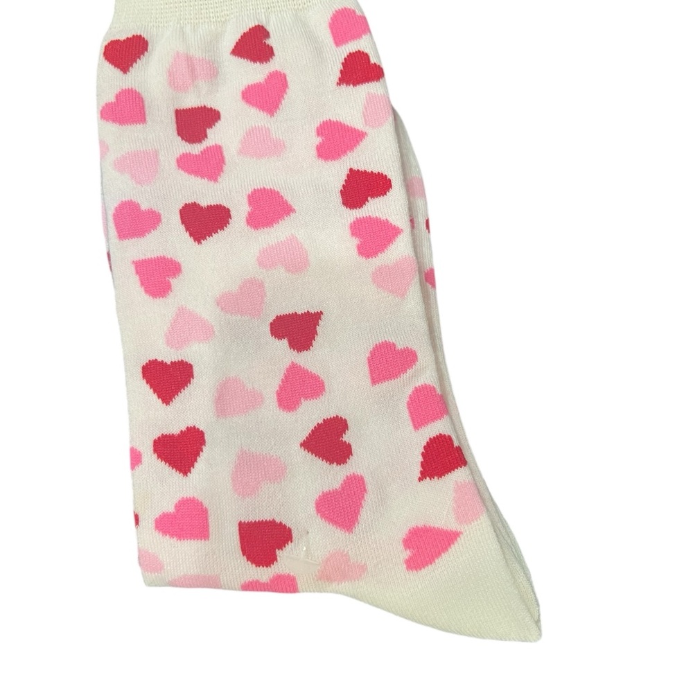 2 Pairs Kate Spade Red and Pink Heart Crew Socks - Picture 5 of 8
